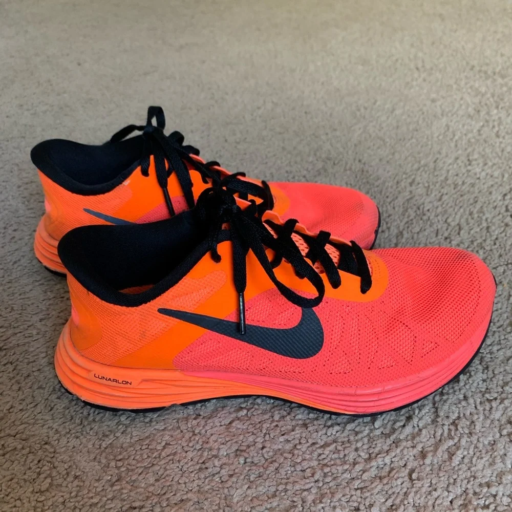 Nike Women's Bright Orange and Black Running Shoes